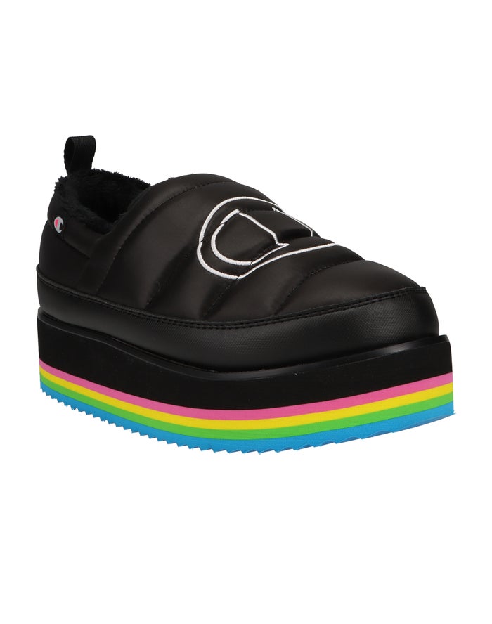 Champion Platform Slippers Dames - Zwart - Belgie 4903IQOPS